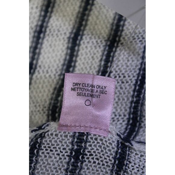 Calypso Saint Barth Womens Linen Striped Wrap Sweater White Blue Size Extra Smal - Picture 5 of 6